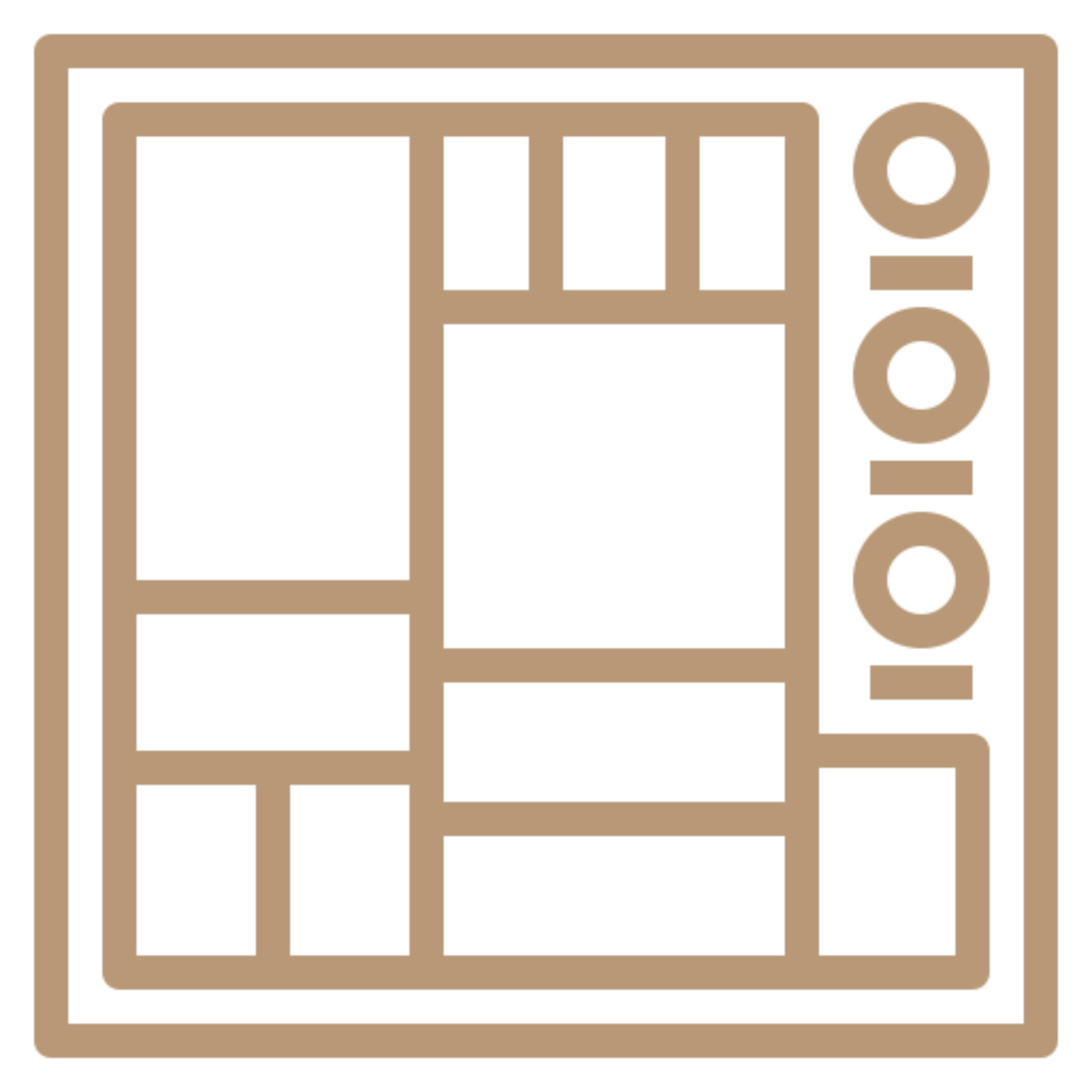 Brown and white icon of a building with the word "Oioioio" written on it, representing the logo of the company