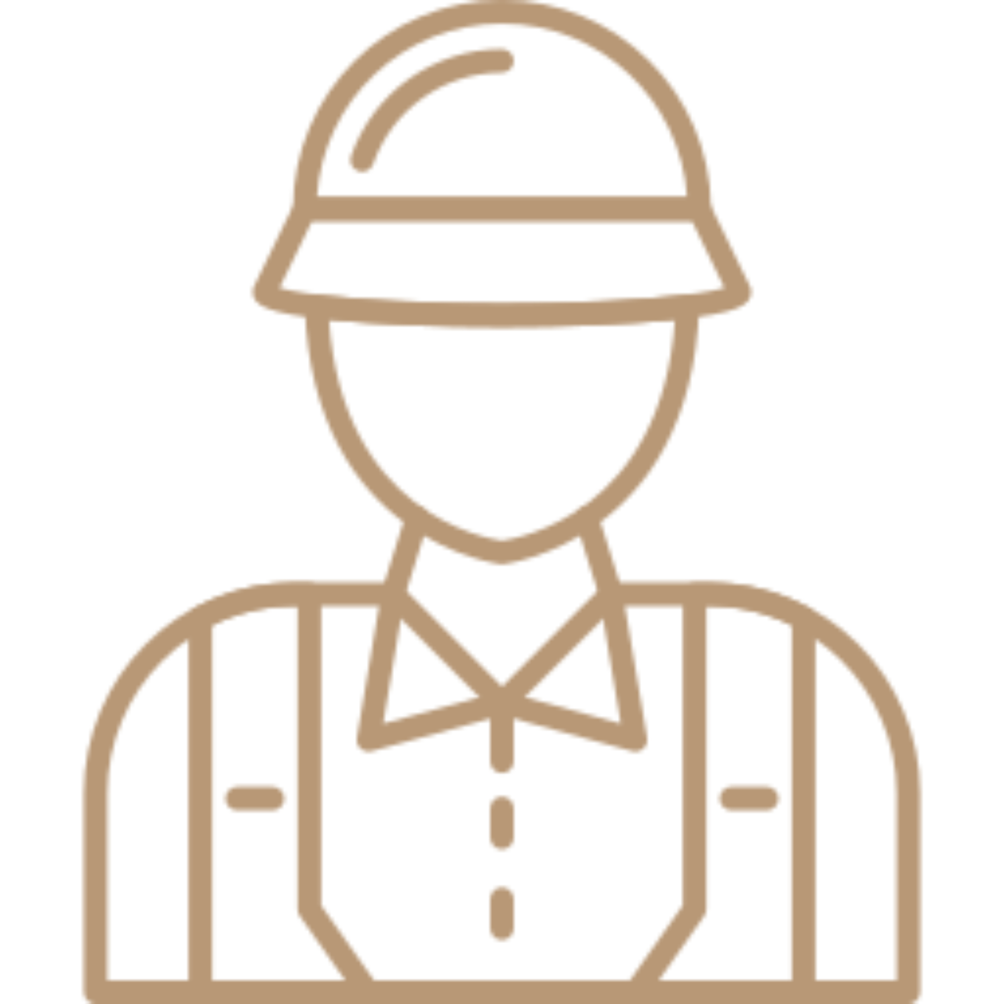 Man wearing a hard hat and overalls, with a white background