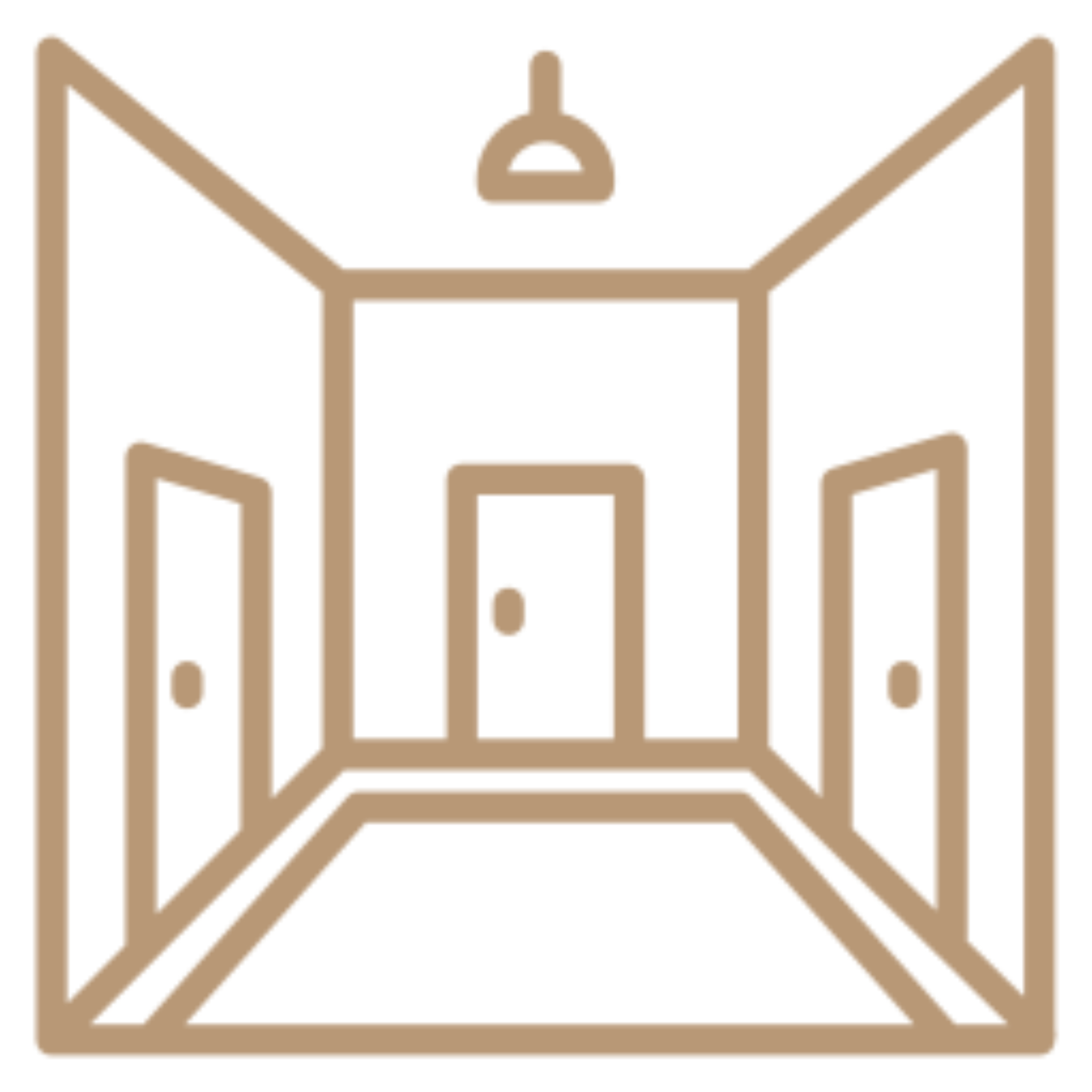 Room with a door and a hanger, and a closet icon with a closet door