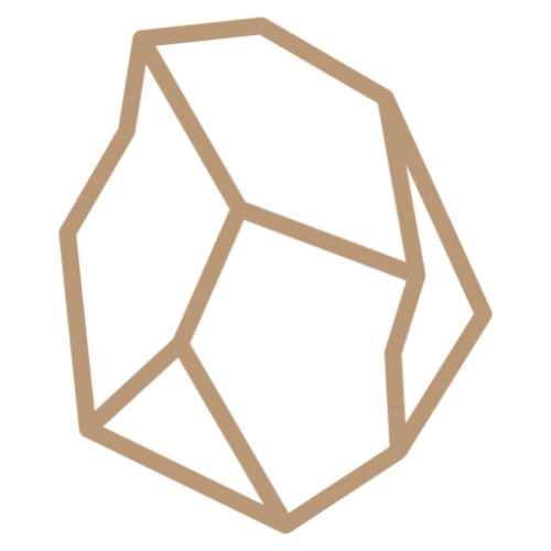 Beige polyhedron on a white background, which is a free vector graphic