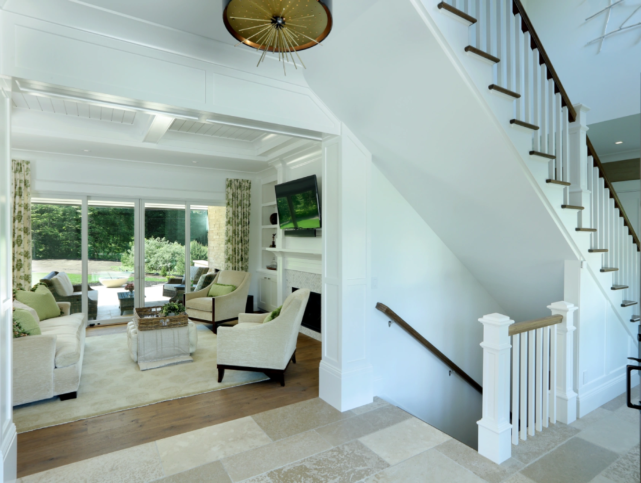 Spacious white interior with modern decor